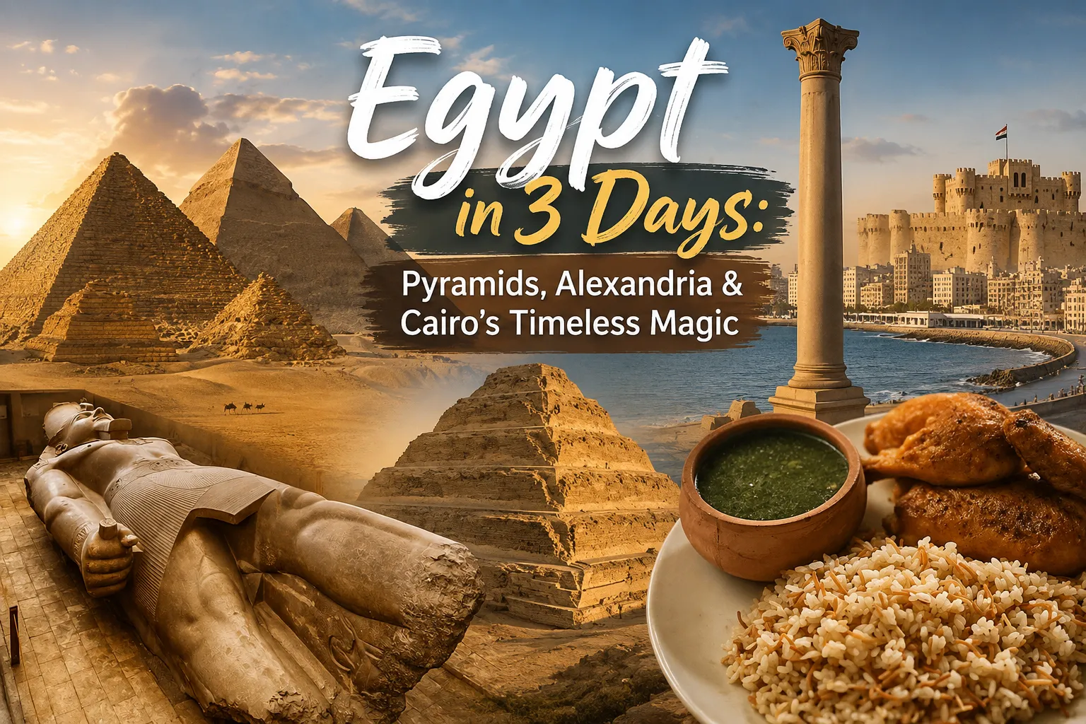 Egypt in 3 Days: Pyramids, Alexandria & Cairo’s Timeless Magic